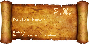 Panics Manon névjegykártya